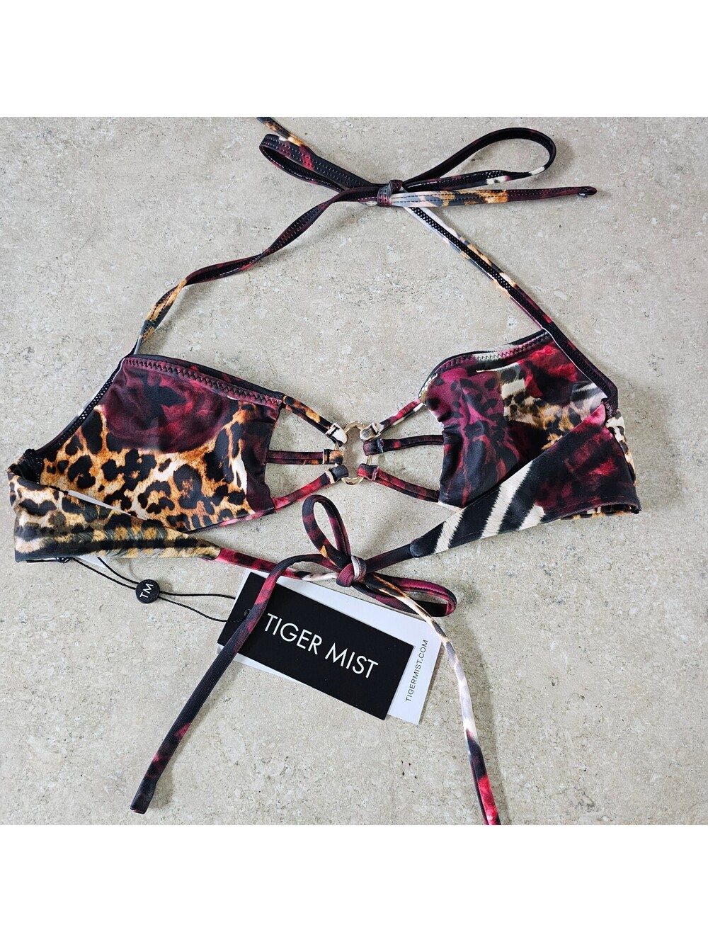 Tiger Mist Sharli Bikini Top XS Multi-Color Animal Print